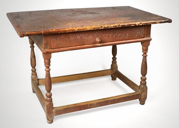 Table, Work Table, Original Red Painted Surface
New England
Circa 1730, entire view